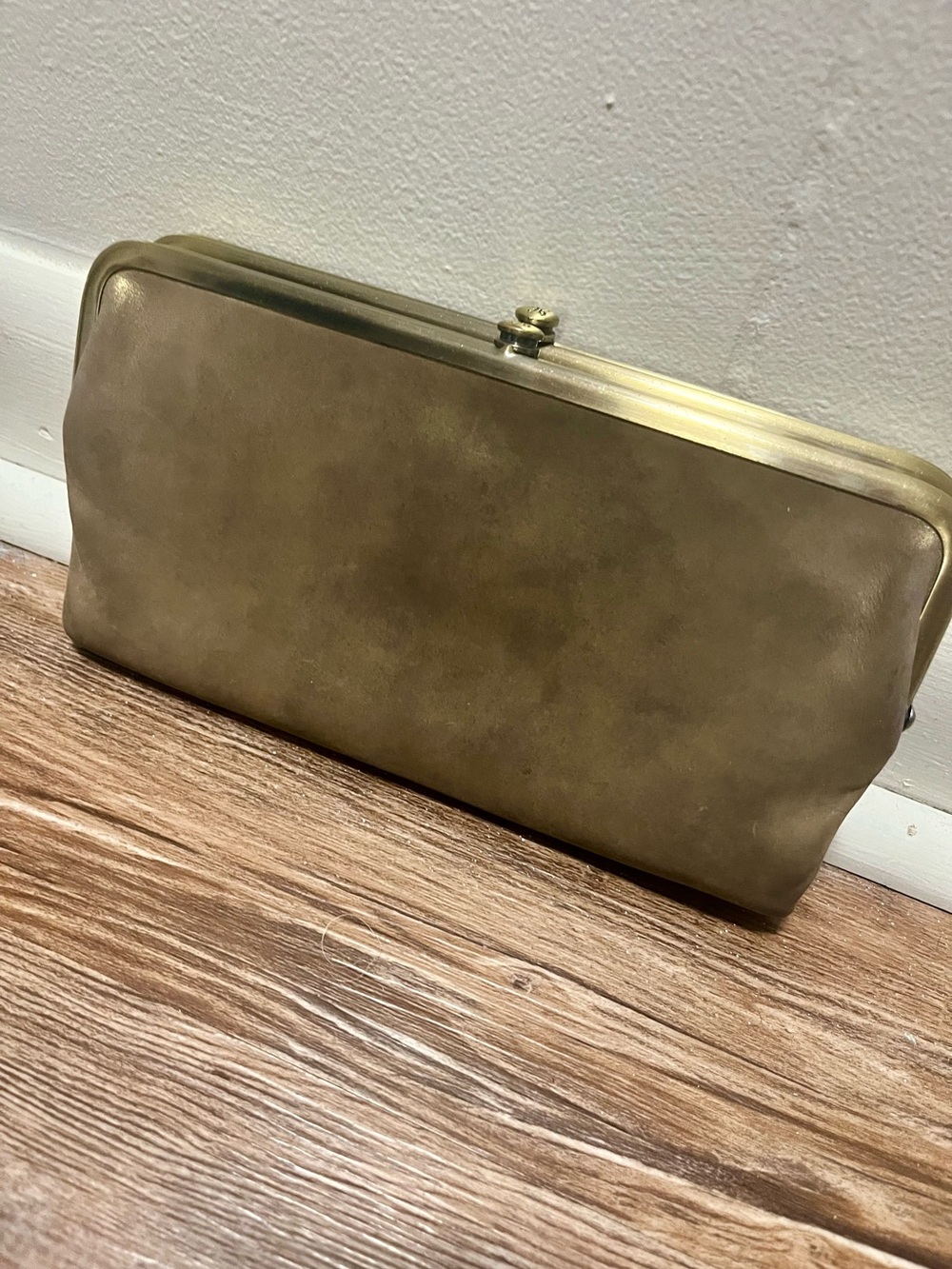 Hobo gold Leather Frame Clutch